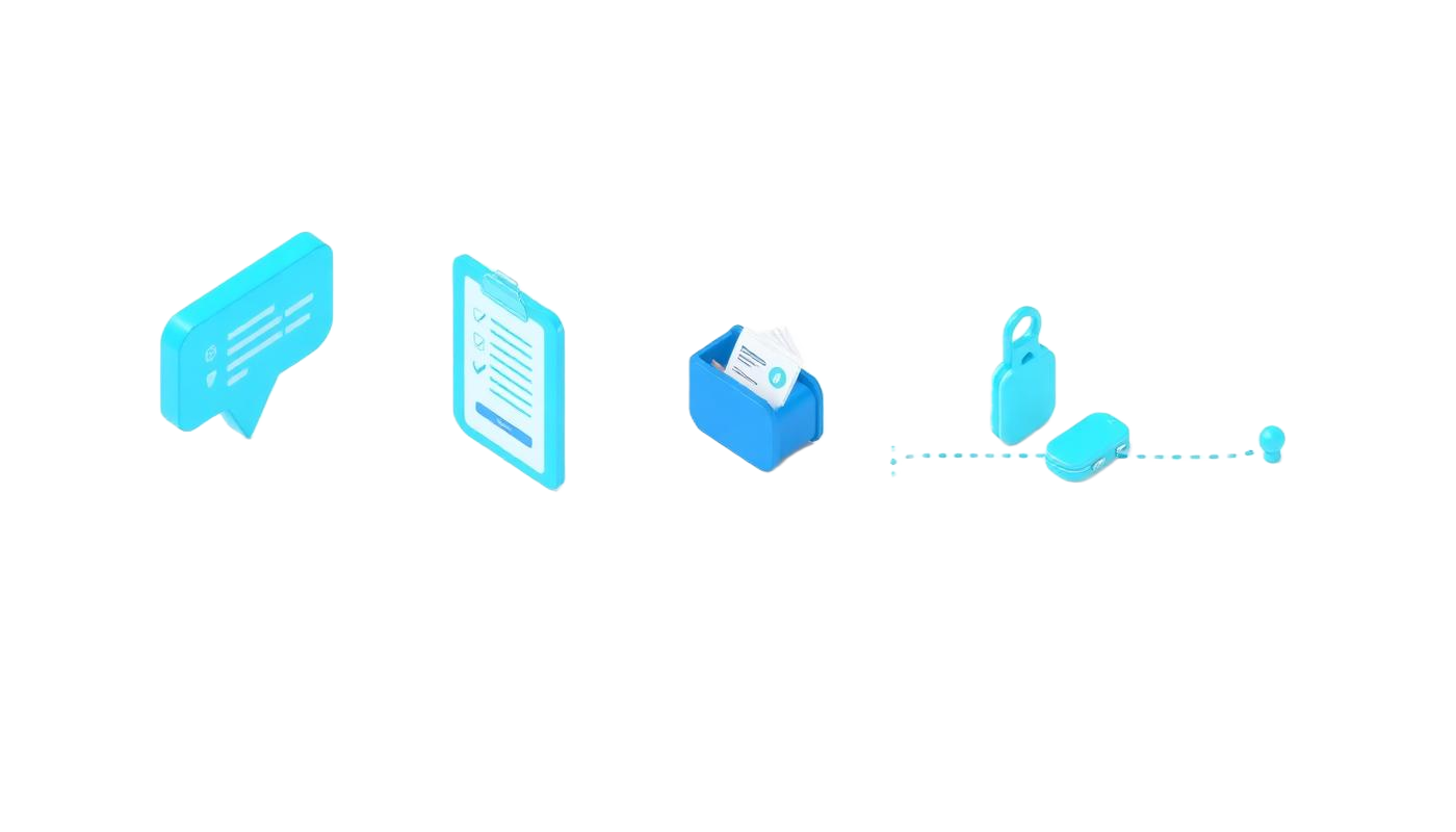 Illustrated four step ordering workflow